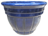 Wholesale Glazed Pottery Pots & Planters > Stackable Series
Camille Pot : Special Art Design: Vertical Grooves (Imperial Blue)