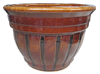 Wholesale Glazed Pottery Pots & Planters > Stackable Series
Camille Pot : Special Art Design: Vertical Grooves (Brown)