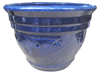 Wholesale Glazed Pottery Pots & Planters > Stackable Series
Camille Pot : Special Art Design: Swirl Grooves (Imperial Blue)