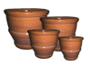 Outdoor Pottery Pots & Planters > Contemporary Series
Garuna Pot : Hammered Design (Running Brown)