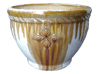 Container Gardening, Pots & Planters > Malay Series
Lipped Malay Pot : Stamped Design #112:<br>Diamond (Swirl Honey/Cream)