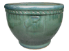 Container Gardening, Pots & Planters > Malay Series
Lipped Malay Pot : Stamped Design #113: Fan<br>(Imperial Green)