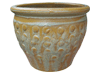 All Weather Pots & Planters > Malay Series
Malay Belly Pot : Scallop Design (Yellow Brown/Blue)