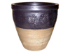 Garden Pottery Pots & Planters > Egg Series
New Egg Pot : Stamped Design #108:<br>Sun Flower (Matte Black/Beige)