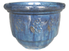 Wholesale Pottery Supply, Pots & Planters > Stackable Series
Patio Pot : Stamped Design #110:<br>Hibicus (Falling Blue)