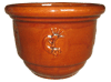 Wholesale Pottery Supply, Pots & Planters > Stackable Series
Patio Pot : Stamped Design #117:<br>Copapella (Dark Brown)