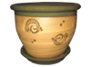 Wholesale Outdoor Pottery Pots & Planters > Pot w/ Saucer Series
Planter with Saucer : Southwest Design:<br>Lizard (Tea Green)