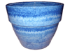 Wholesale Asian Pottery Pots & Planters > Stackable Series
Round Rim Planter : Plain Color:<br>Rim Glazed (TBP Blue)