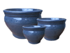 Wholesale Flower Pots & Planters > Necked Series
Short Necked Pot : Rim Glazed (Running Blue)