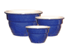 Wholesale Garden Supplier, Pots & Planters > Stackable Series
Squat Bell Pot : Rim Unglazed (Running Blue)