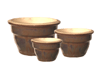 Wholesale Garden Supplier, Pots & Planters > Stackable Series
Squat Bell Pot : Rim Unglazed (Running Brown)