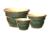 Wholesale Garden Supplier, Pots & Planters > Stackable Series
Squat Bell Pot : Rim Unglazed (Running Green)