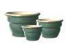 Wholesale Garden Supplier, Pots & Planters > Stackable Series
Squat Bell Pot : Rim Unglazed (Jade Green)