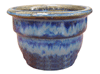Wholesale Garden Supplier, Pots & Planters > Stackable Series
Squat Bell Pot : Plain Color:<br>Rim Glazed (Falling Blue)