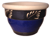 Wholesale Garden Supplier, Pots & Planters > Stackable Series
Squat Bell Pot : Fern Leaf Carving (Running Blue/Black)