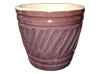 Flower Pots & Planters > Cone/Cylinder Series
Squat Cone Pot : Special Art Design: Swirl Grooves (Running Brown)