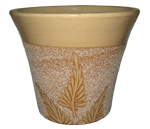 Pottery Supply, Pots & Planters > Flared Series
Stamford Planter : Sandy Carving:<br>Fern Leaf (Light Cocoa)