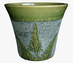 Pottery Supply, Pots & Planters > Flared Series
Stamford Planter : Sandy Carving:<br>Fern Leaf (Sea Green)