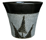 Pottery Supply, Pots & Planters > Flared Series
Stamford Planter : Sandy Carving:<br>Fern Leaf (Graphite Black)