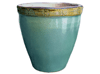 Terracotta Pots & Planters > Egg Series
Standard Egg Pot : Stamped Flower Rim (Blossom Green)