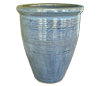 Wholesale Frost Resistant Pots & Planters > Tall Planter Series
Tall Egg Pot with Rim : Dense Coil Design (Falling Blue)