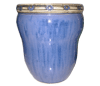 Wholesale Flower Pots, Pots & Planters > Tall Planter Series
Tall Pear Planter : Stamped Flower Rim (Running Blue)