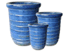 Flower Pots & Planters > Tall Planter Series
Tall U Planter : Loose Coil Design (Falling Blue)