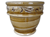 Wholesale Garden Pottery Pots & Planters > Stackable Series
Chalice Pot : Leaf Carving #407 (Brush Brown)