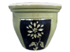 Garden Supplier, Pots & Planters > Malay Series
Dual Rim Malay Pot : Flower Carving #402 (Celadon Green/Black)