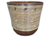 Asian Pottery Pots & Planters > Flared Series
Tulip Pot : Stripes Carving (Running Brown)