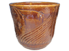 Asian Pottery Pots & Planters > Flared Series
Tulip Pot : Special Art Design: Swirl Grooves (Running Brown)