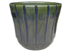 Asian Pottery Pots & Planters > Flared Series
Tulip Pot : Special Art Design: Vertical Grooves (Celadon Green/Black)