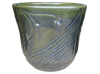 Asian Pottery Pots & Planters > Flared Series
Tulip Pot : Special Art Design: Swirl Grooves (Imperial Green)