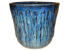 Asian Pottery Pots & Planters > Flared Series
Tulip Pot : Special Art Design: Rain Drops (Falling Blue)