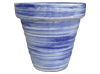 Wholesale Plant Container, Pots & Planters > Stackable Series
Vee Pot : Plain Color:<br>Rim Glazed (Brushed Blue)